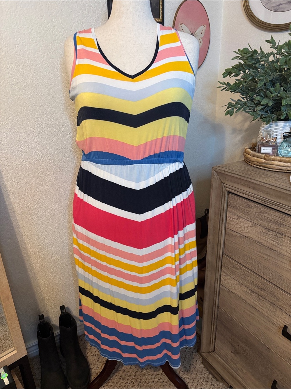 Lane Bryant Striped Midi Dress- Size 14/16